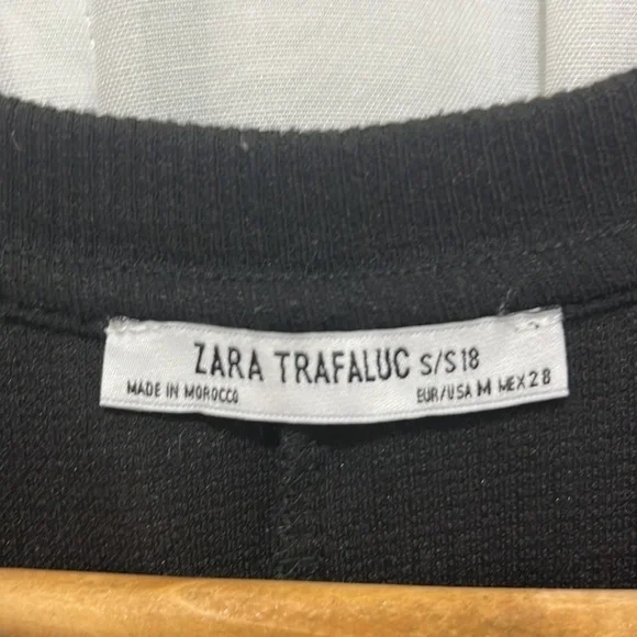 Zara Knit Black Dress with White Trim a164 - Picture 2 of 3
